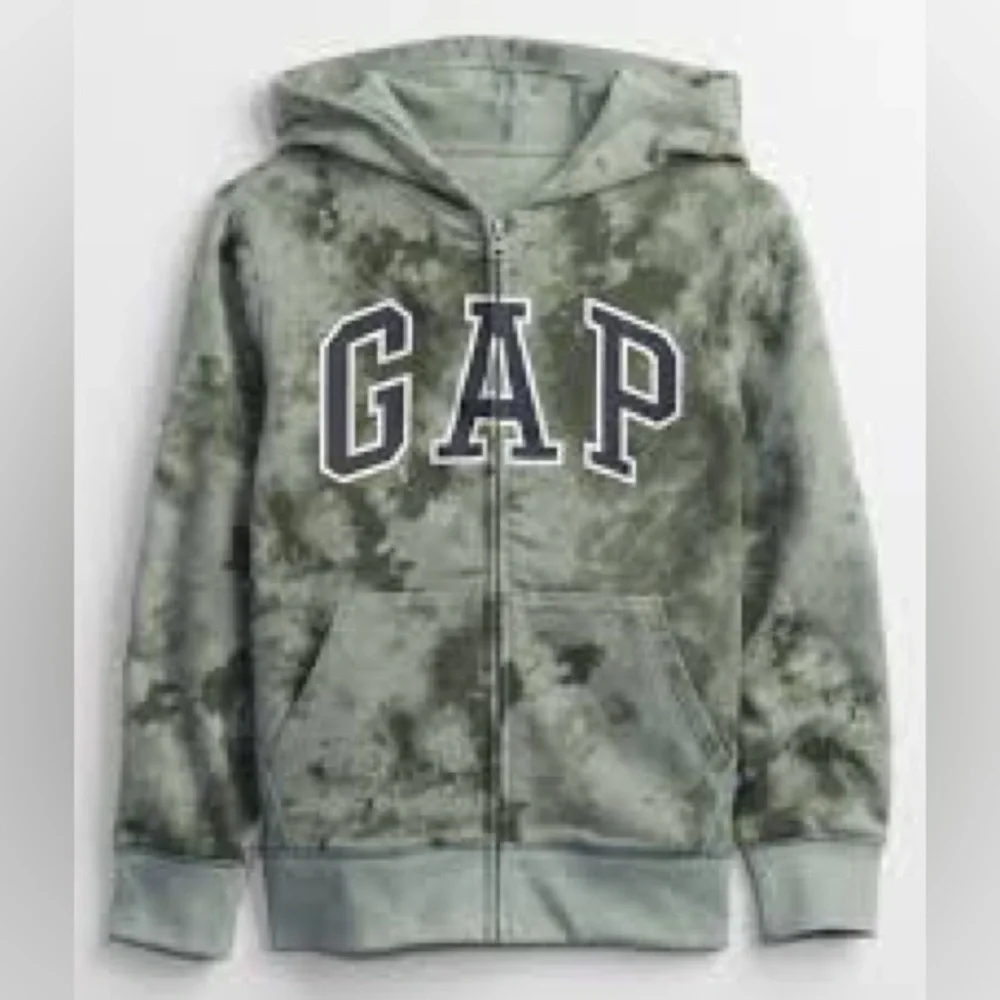 GAP Kids Olive Tie-Dye Zip Hoodie with kangaroo pockets. Sz-L. CC1
